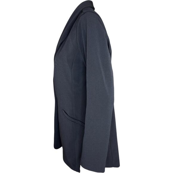 Susan Graver Regular Solid LK Fusion Revere Collar Blazer Black Small NWOT - Picture 2 of 14